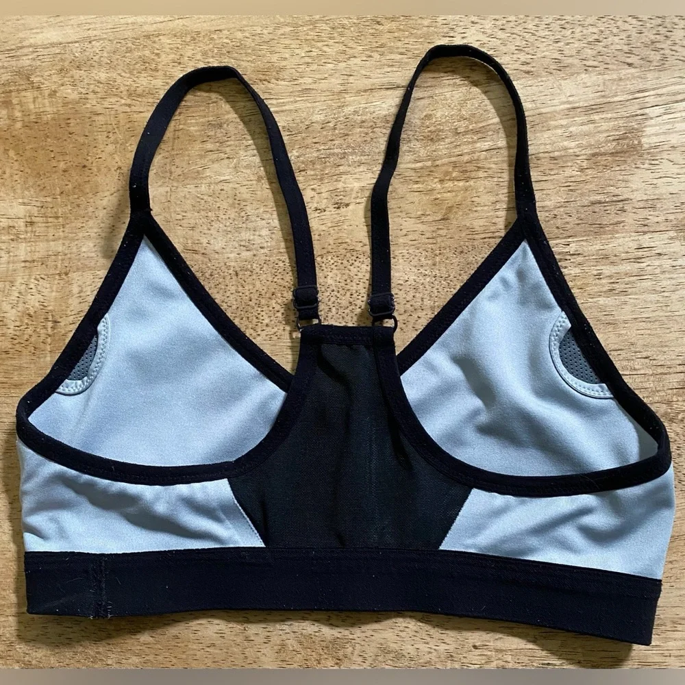 Nike Pro Indy Women’s S Gray/Black Mesh Panel Racerback Light Support Sports Bra